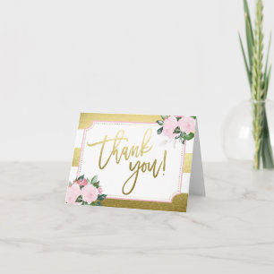 Floral Gold Faux Foil   Merci