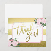 Floral Gold Faux Foil | Merci (Devant / Derrière)
