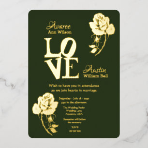 Floral Gold Foil Folie Invitation Folie Uitnodiging