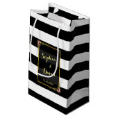 Floral Gold Foil Stripe Mariage Favor Sac (Dos Angle)