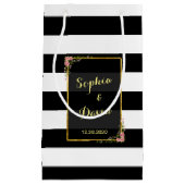 Floral Gold Foil Stripe Mariage Favor Sac (Devant)