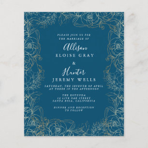 Floral gold Folie Weddenschap Flyer