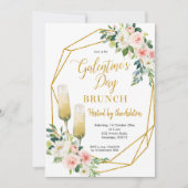 Floral Gold Galentine's Day Brunch invitation (Devant)