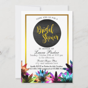 Floral Gold Glitter Vrijgezellenfeest Elegant Deco Kaart