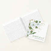 Floral Gold Glitter Waterverf Script Dankbaarheid Notitieboek (Binnen)