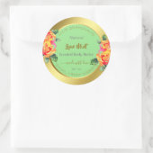 Floral Gold Light Green Product Packaging Labels (Tas)