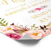 Floral Gold Lijst Licht het nachtelijke bord Poster (Hoek)