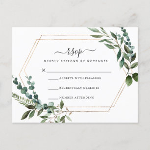 Floral Gold Lijst RSVP-kaart Briefkaart