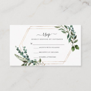 Floral Gold Lijst RSVP-kaart Informatiekaartje