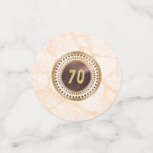 Floral, Gold & Marble 70th Birthday with face  Confetti (Kleine voorkant)