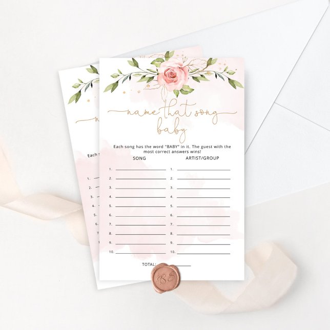 Floral gold Name dat baby shower game (Creator heeft geüpload)