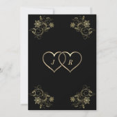 Floral Gold on Black Wedding Invitations Example (Dos)