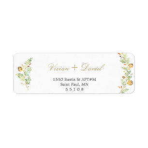 Floral Gold retour adreslabels Etiket