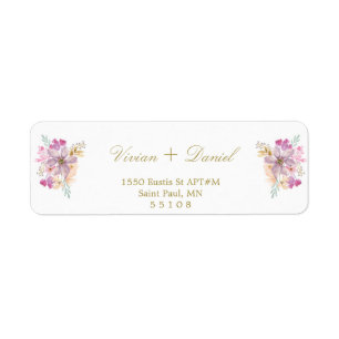 Floral Gold retour adreslabels Etiket