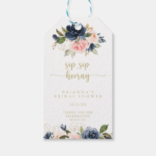 Floral Gold Sip Hooray Vrijgezellenfeest Cadeaulabel