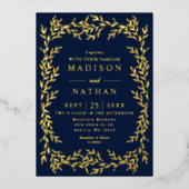 Floral Gold Victorian Mariage Foil Invitation (Recto)
