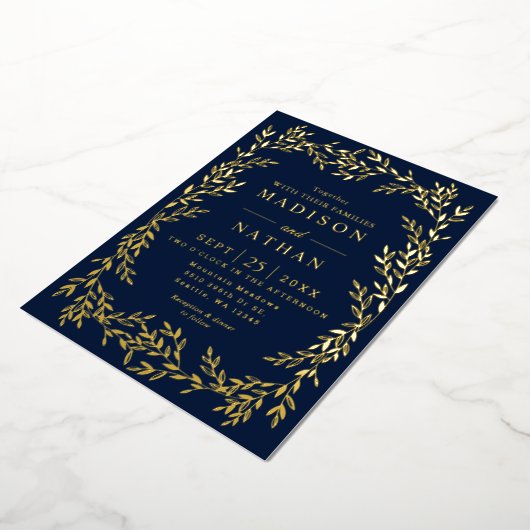 Floral Gold Victorian Mariage Foil Invitation (Rotation)