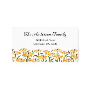 Floral Golden Black-Eyed Susan Waterverf Elegant Etiket