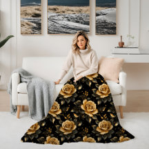Floral Golden en Black Elegant Rozen