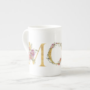 Floral Golden Fancy MOM Tea Mok