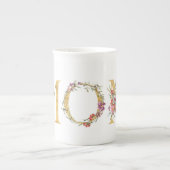 Floral Golden Fancy MOM Tea Mok (Voorkant)