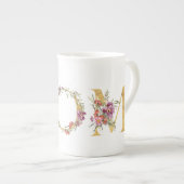 Floral Golden Fancy MOM Tea Mug (Devant droit)