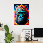 Floral Gorilla Animal Posters (Thuiskantoor)