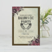 Floral Goth Vintage Hallows Même Fête Invitation (Debout devant)