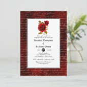 Floral Gothic Engagement Party Kaart (Staand voorkant)