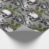 Floral Gothic Grunge Kerstmis Cadeaupapier (Hoek)