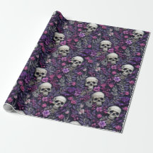 Floral Gothic Halloween inpakpapier