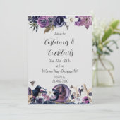 Floral Gothic Halloween uitnodiging (Staand voorkant)