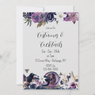 Floral Gothic Halloween uitnodiging