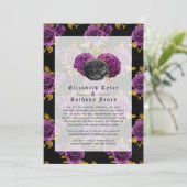 Floral gothic Reduced Wedding Guest List Aankondiging (Staand voorkant)