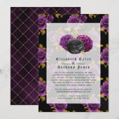 Floral gothic Reduced Wedding Guest List Aankondiging (Voorkant / Achterkant)