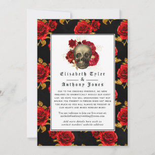 Floral gothic Reduced Wedding Guest List Aankondiging