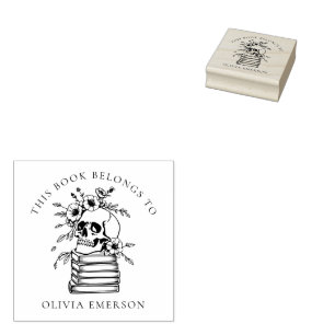 Floral Gothic Skull Persoonlijke bibliotheek Boek Rubberstempel