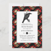 Floral Gothic Wedding Rehearsal Dinner Kaart (Voorkant)