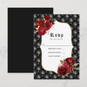 Floral Gothic Wedding RSVP Kaartje (Voorkant / Achterkant)