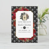 Floral Gothic Wedding Save The Date (Staand voorkant)