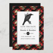 Floral Gothic Wedding Save The Date (Voorkant / Achterkant)