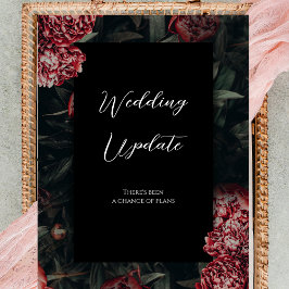 Floral Gothic Wedding Update Verandering van Plans Briefkaart