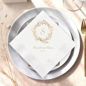 Floral Goud Monogram Bruiloft Servetten