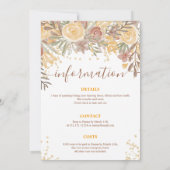 Floral goudbruine tijdlijn bachelorette weekend kaart (Achterkant)