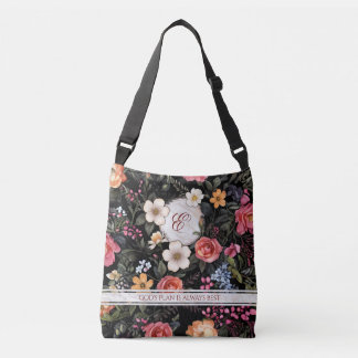 Floral Grace gepersonaliseerd Carryall Crossbody T Crossbody Tas