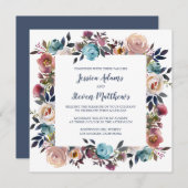 Floral Grace Wedding Kaart (Voorkant / Achterkant)