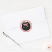 Floral Grad Cap Pink Bow Confetti   Ronde Sticker (Envelop)