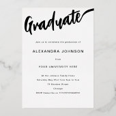Floral Graduate Photo Graduation Party Script Goud Folie Uitnodiging (Achterkant)