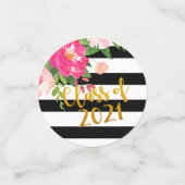 Floral Graduation Confetti - Classe de 2021 (Petit recto)