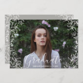 Floral Graduation Party Afstuderen Foto Kaart (Voorkant / Achterkant)